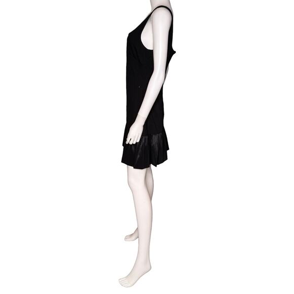 ADRIANNA BY ADRIANNA PAPELL Ponte Taffeta Drop Waist Flounce Dress Black Sz 12 - Picture 4 of 10